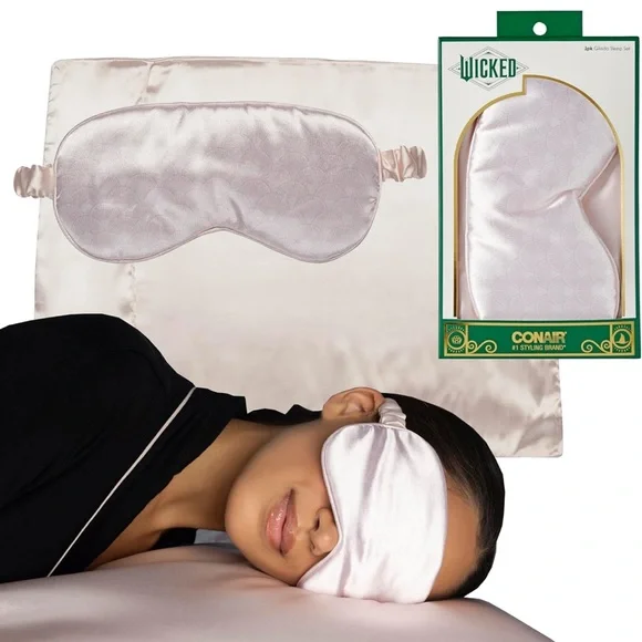 Wicked Glinda Self-Care Collection: Satin Sleep Set, Hair Towel, Spa Headband - Picture 6 of 16